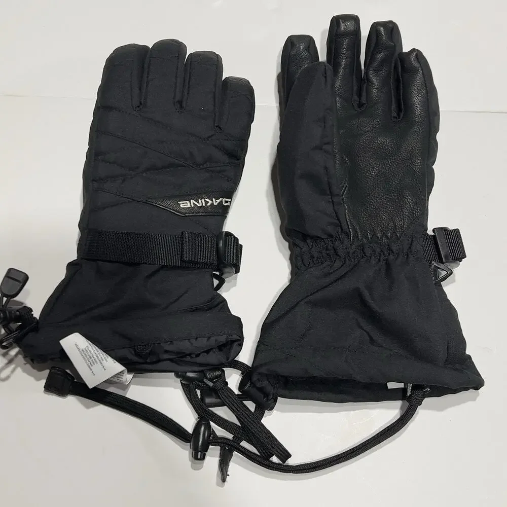Dakine Tahoe Women's Gloves Size S Black Leather Ski Snowboard Warm Winter 6.5